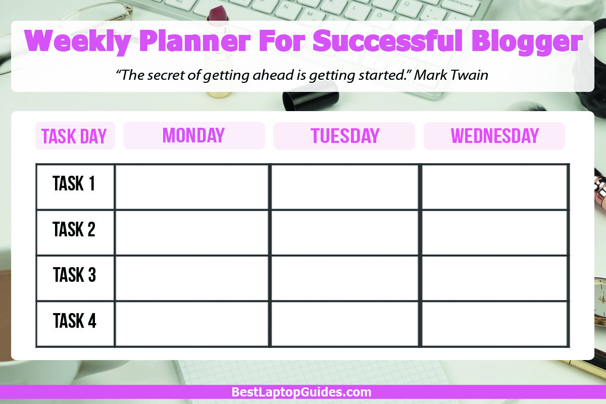 Weekly Planner For Blogger Detailed