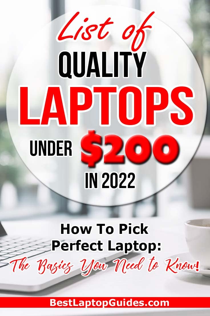 List of quality laptops under $200 